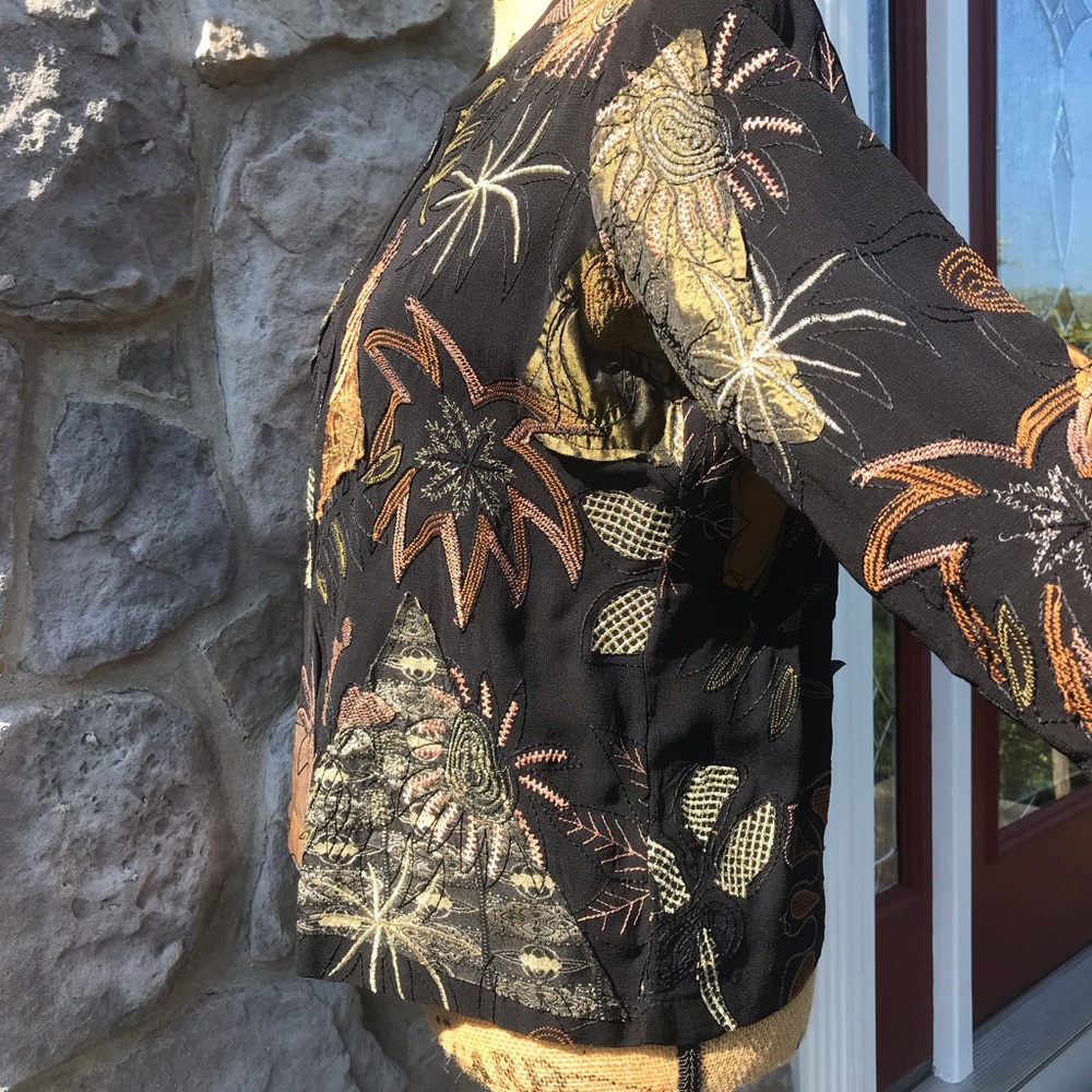 Laura Ashley Metallic Patchwork Jacket Ps - image 4